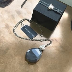 GIORGIO ARMANI Sterling Silver Pearl Necklace NEW!